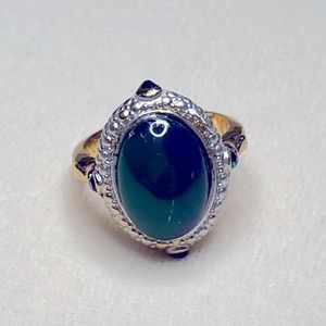 Simulated Emerald & Sapphire Ring